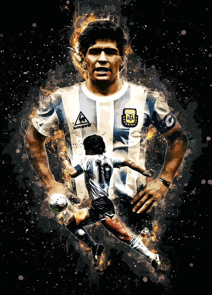 Diego Maradona metal poster artwork